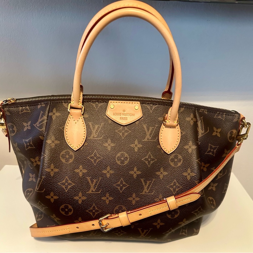 Louis Vuitton Brown and Tan Satchel with Monogram Design